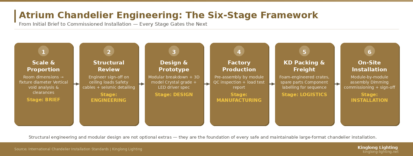 Atrium Large-Scale Chandelier Engineering Framework: From Brief to Installation